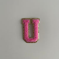 Varsity Glitter Patch - Pink