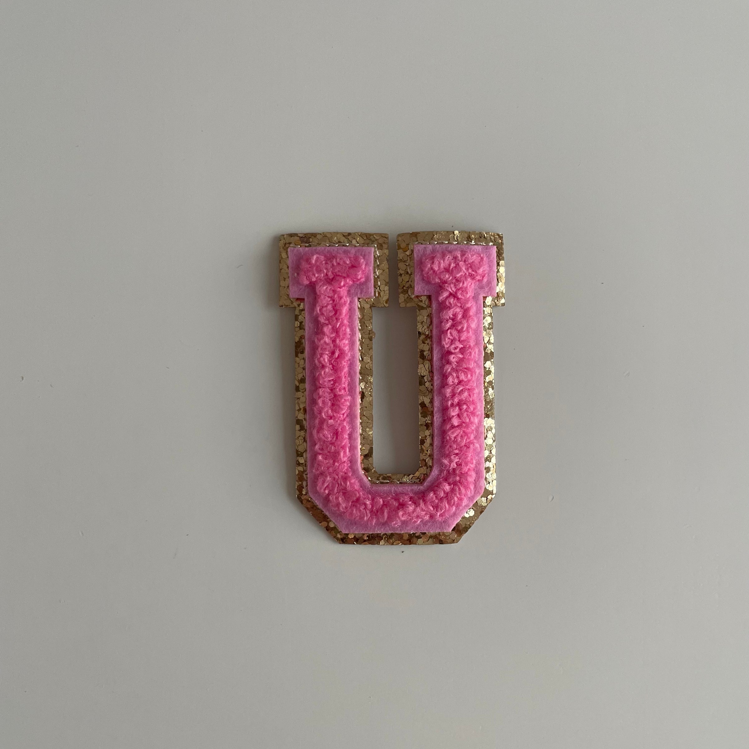 Varsity Glitter Patch - Pink