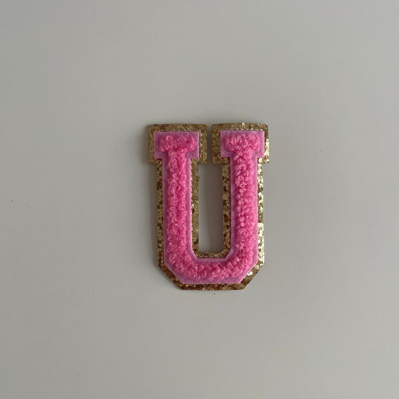 Varsity Glitter Patch - Pink