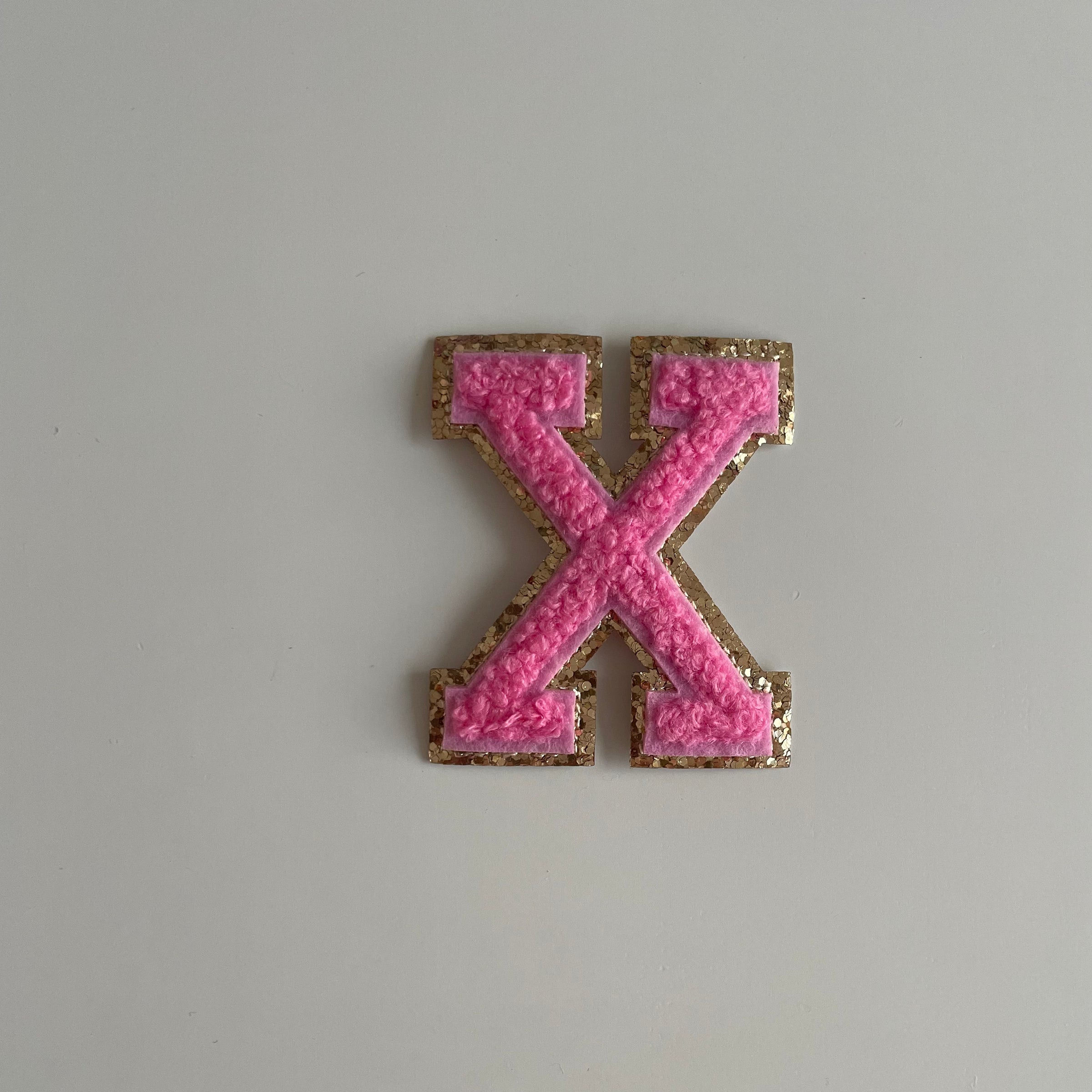 Varsity Glitter Patch - Pink