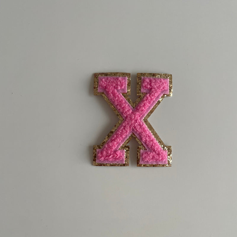 Varsity Glitter Patch - Pink