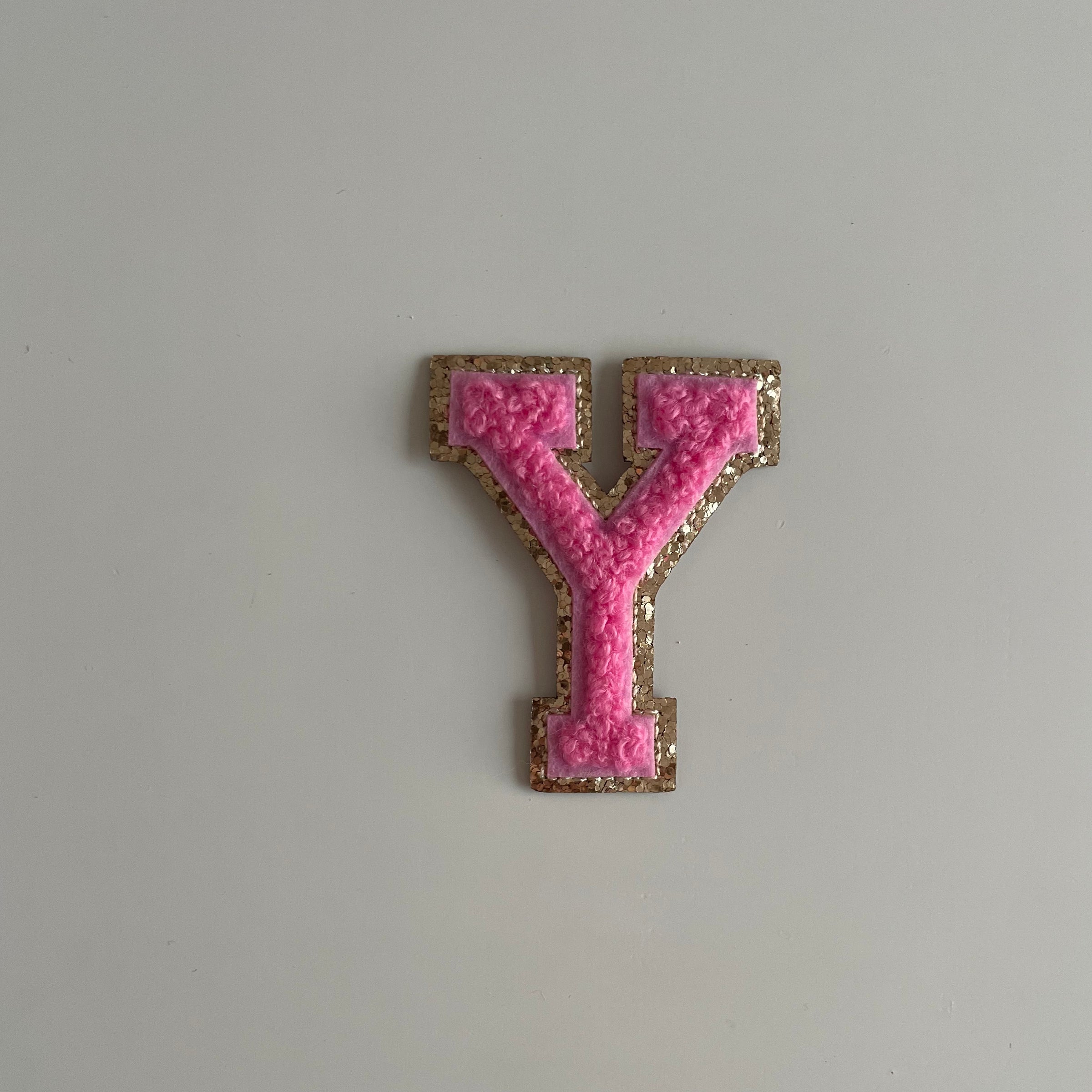 Varsity Glitter Patch - Pink