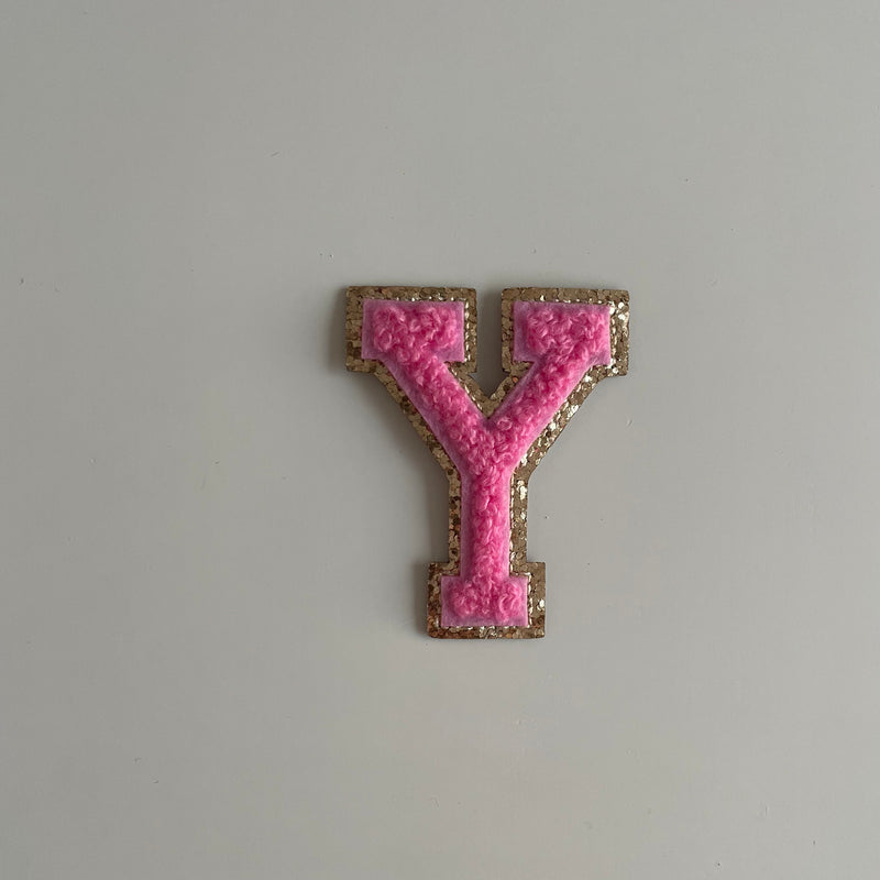 Varsity Glitter Patch - Pink