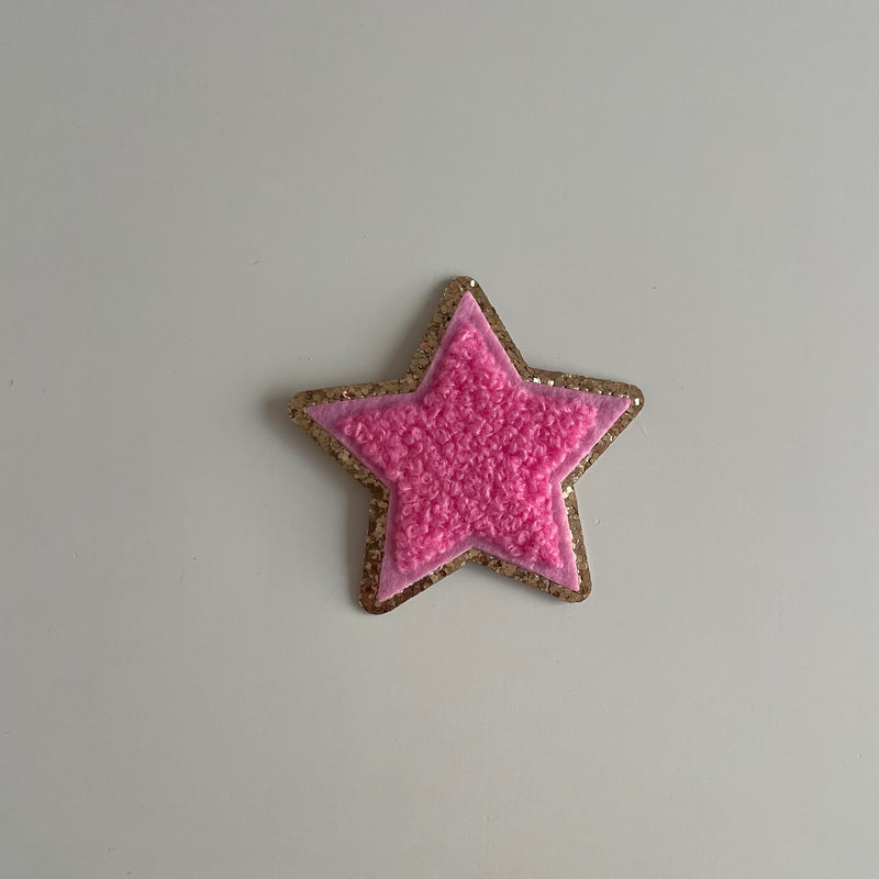 Varsity Glitter Patch - Pink