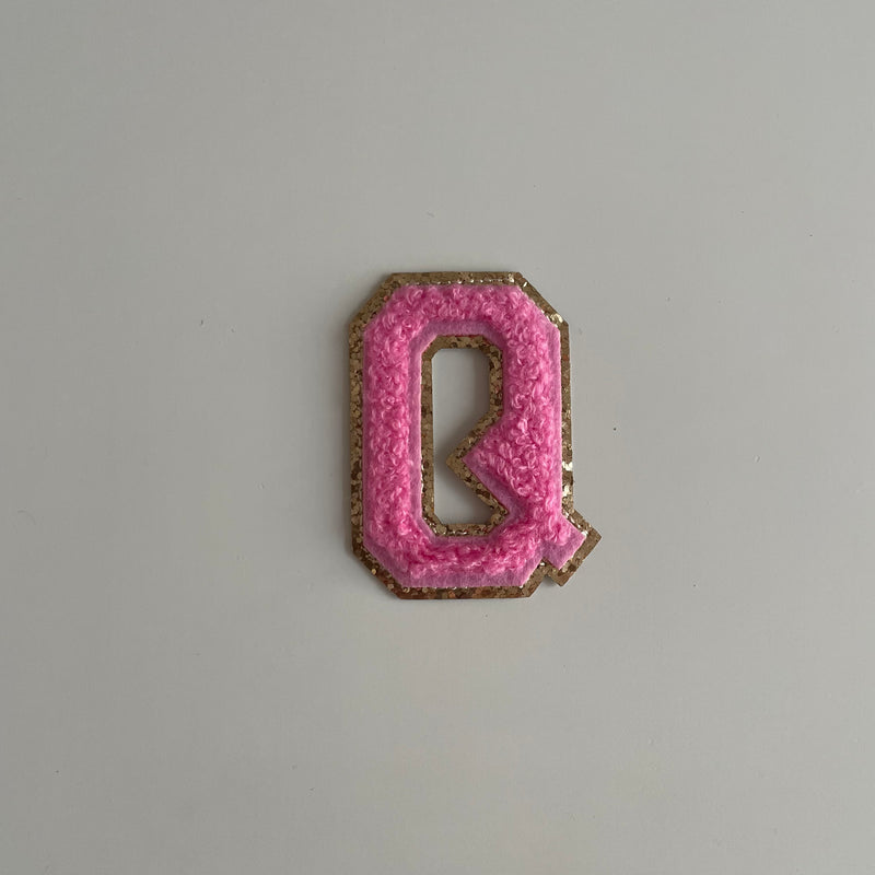 Varsity Glitter Patch - Pink