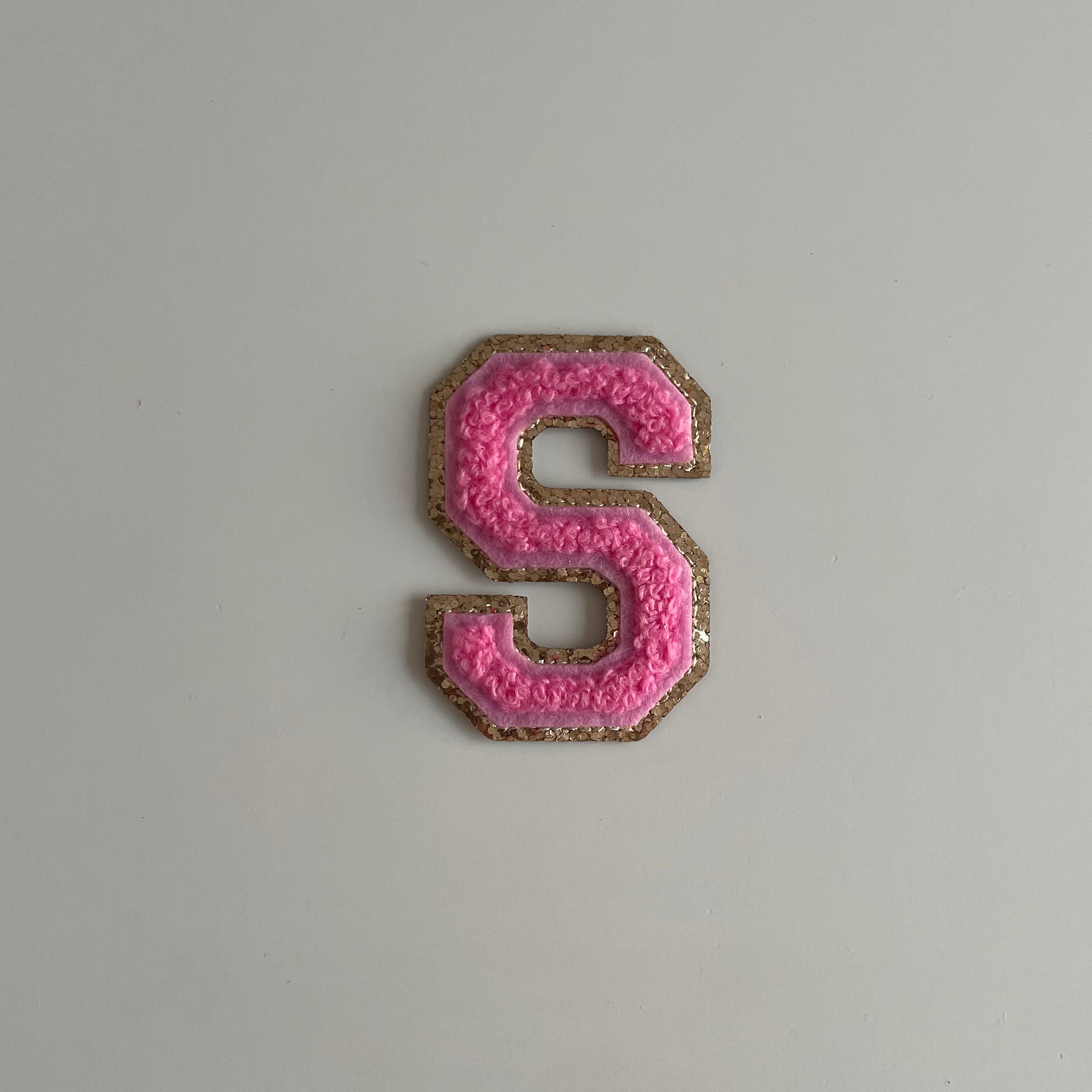 Varsity Glitter Patch - Pink