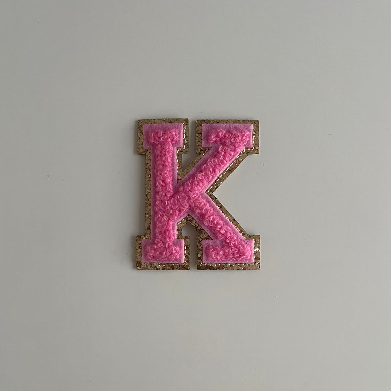 Varsity Glitter Patch - Pink