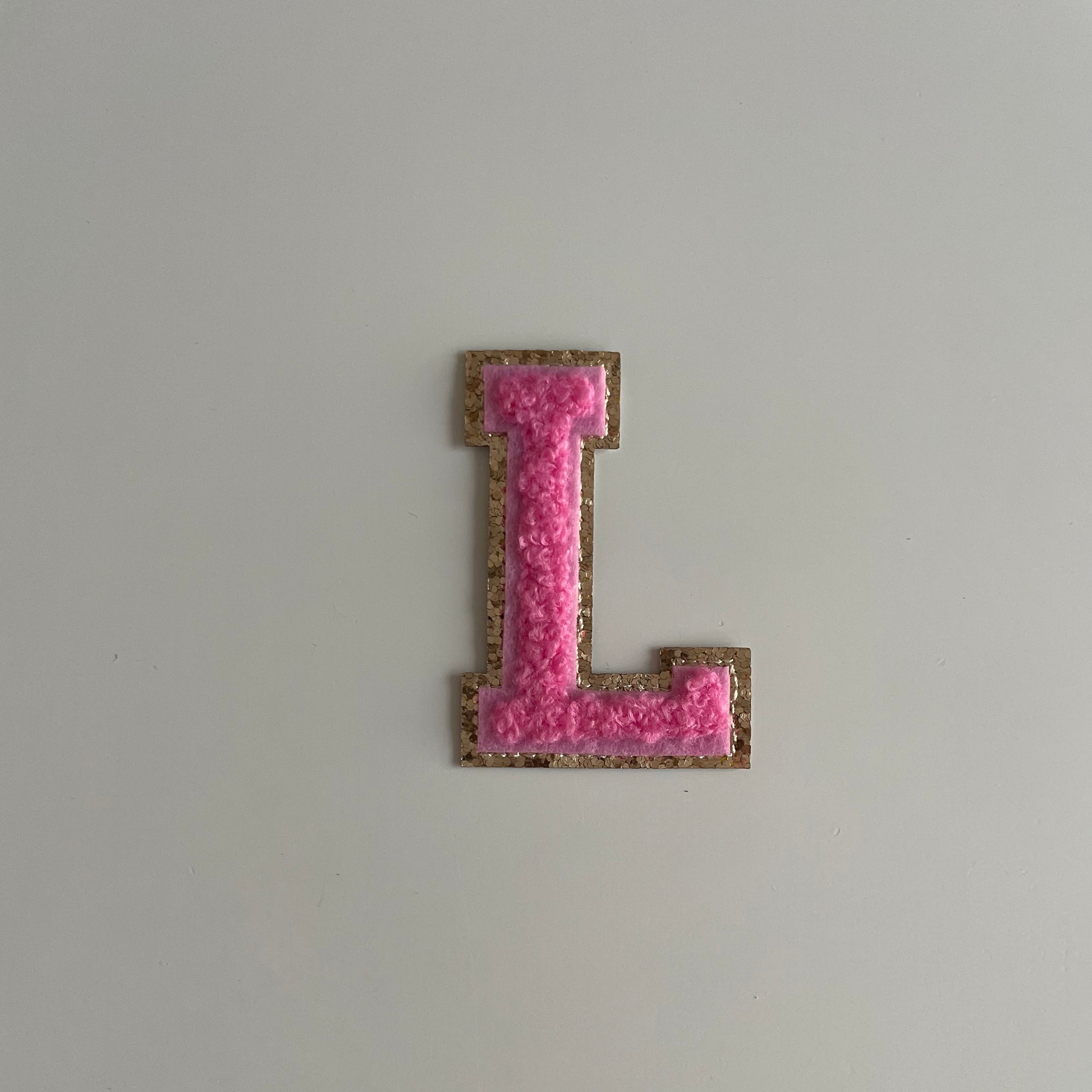 Varsity Glitter Patch - Pink