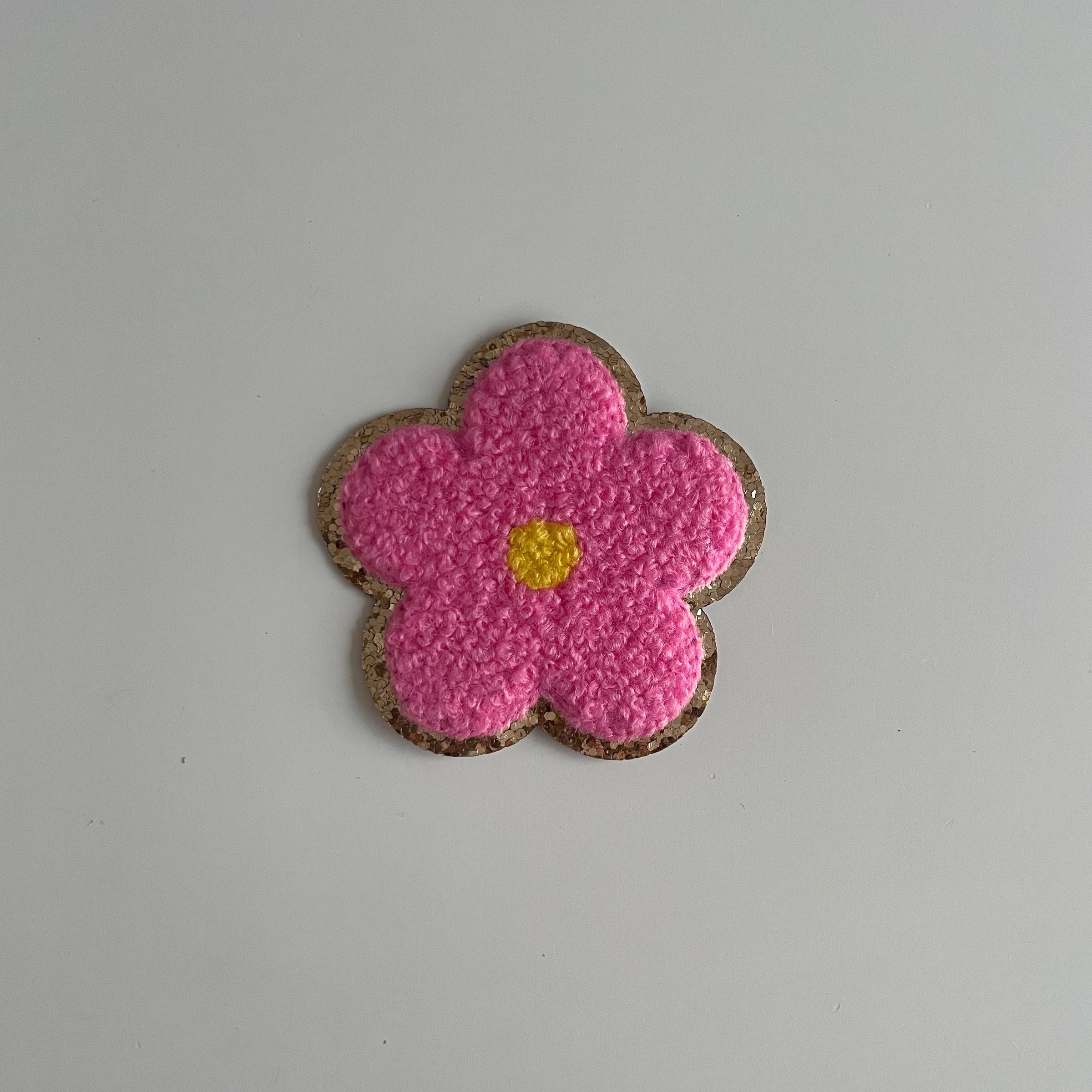 Varsity Glitter Patch - Pink