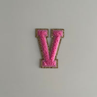 Varsity Glitter Patch - Pink