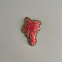 Varsity Glitter Patch - Coral