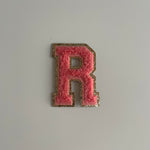 Varsity Glitter Patch - Coral