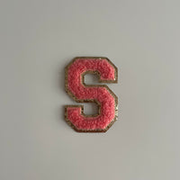 Varsity Glitter Patch - Coral