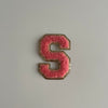 Varsity Glitter Patch - Coral