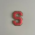 Varsity Glitter Patch - Coral