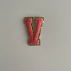 Varsity Glitter Patch - Coral