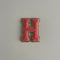 Varsity Glitter Patch - Coral