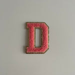 Varsity Glitter Patch - Coral