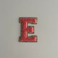 Varsity Glitter Patch - Coral