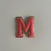 Varsity Glitter Patch - Coral