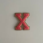 Varsity Glitter Patch - Coral