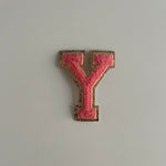 Varsity Glitter Patch - Coral