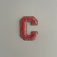 Varsity Glitter Patch - Coral