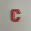 Varsity Glitter Patch - Coral