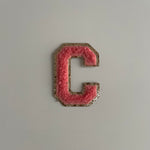 Varsity Glitter Patch - Coral