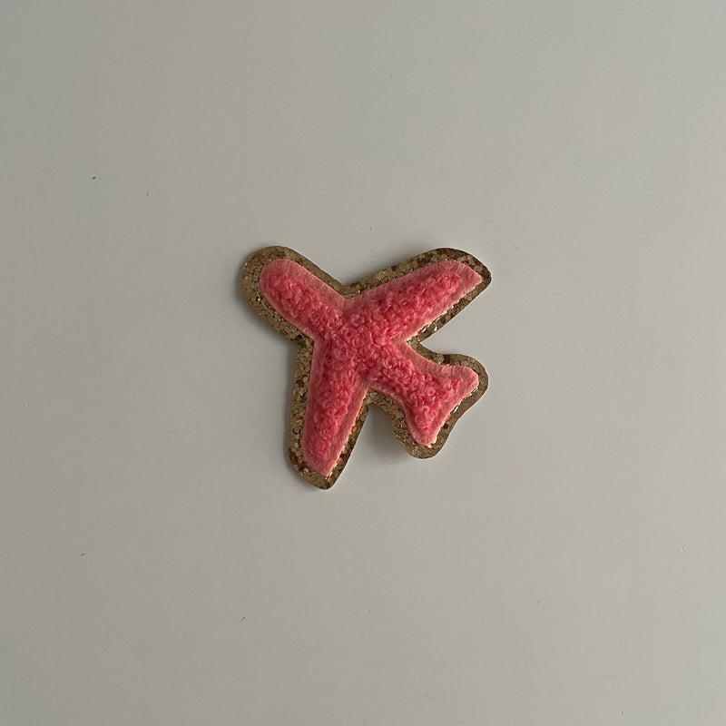 Varsity Glitter Patch - Coral