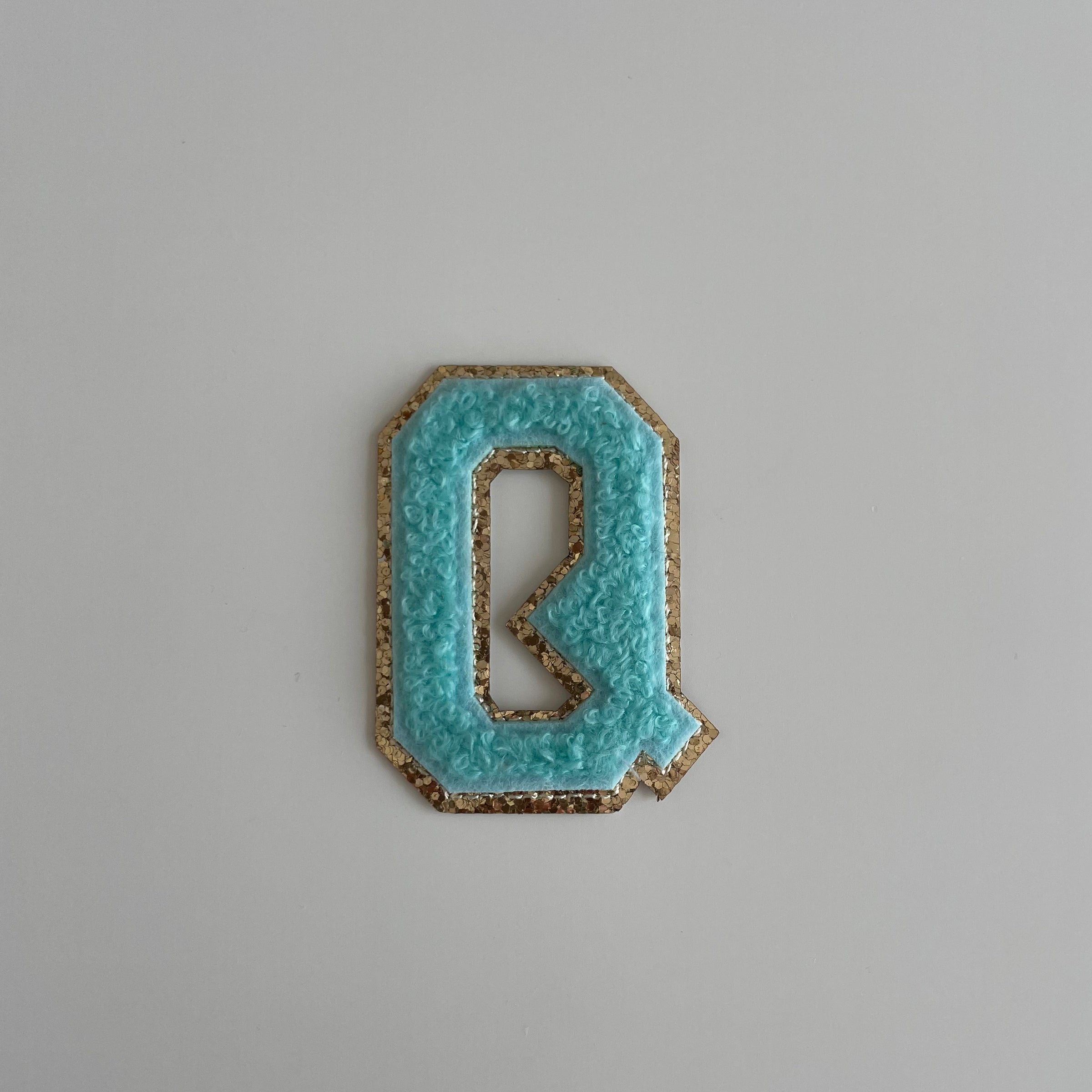 Varsity Glitter Patch - Turquoise
