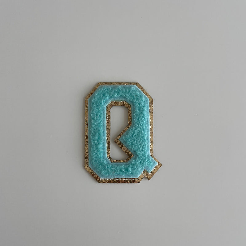 Varsity Glitter Patch - Turquoise
