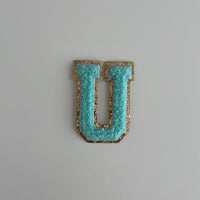 Varsity Glitter Patch - Turquoise