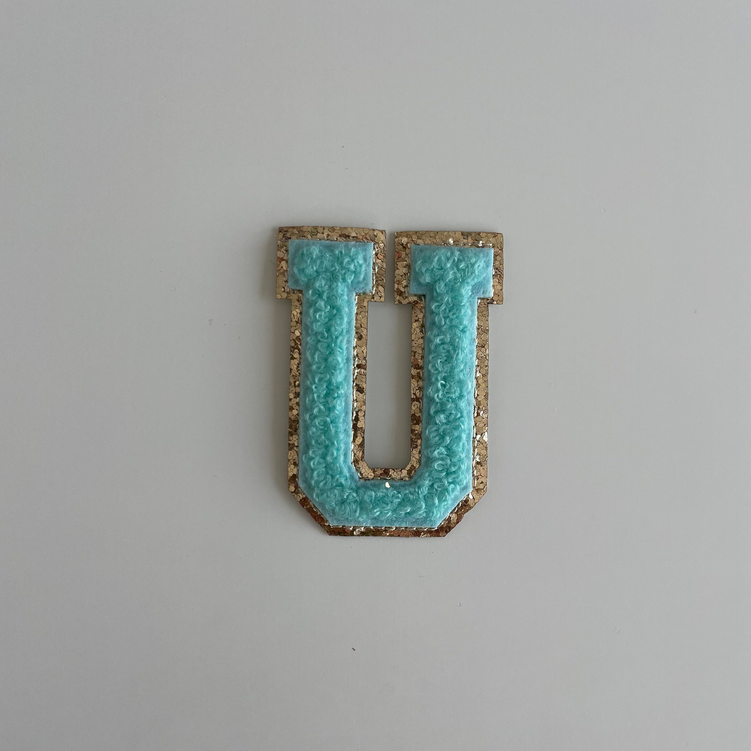 Varsity Glitter Patch - Turquoise