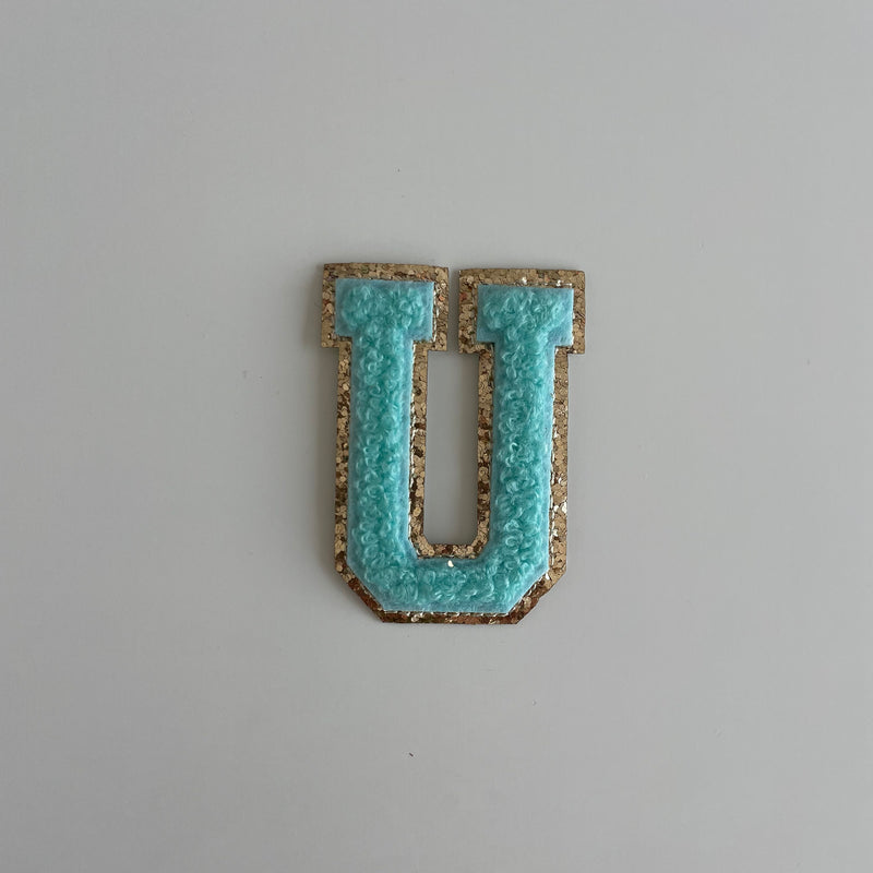 Varsity Glitter Patch - Turquoise