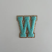 Varsity Glitter Patch - Turquoise