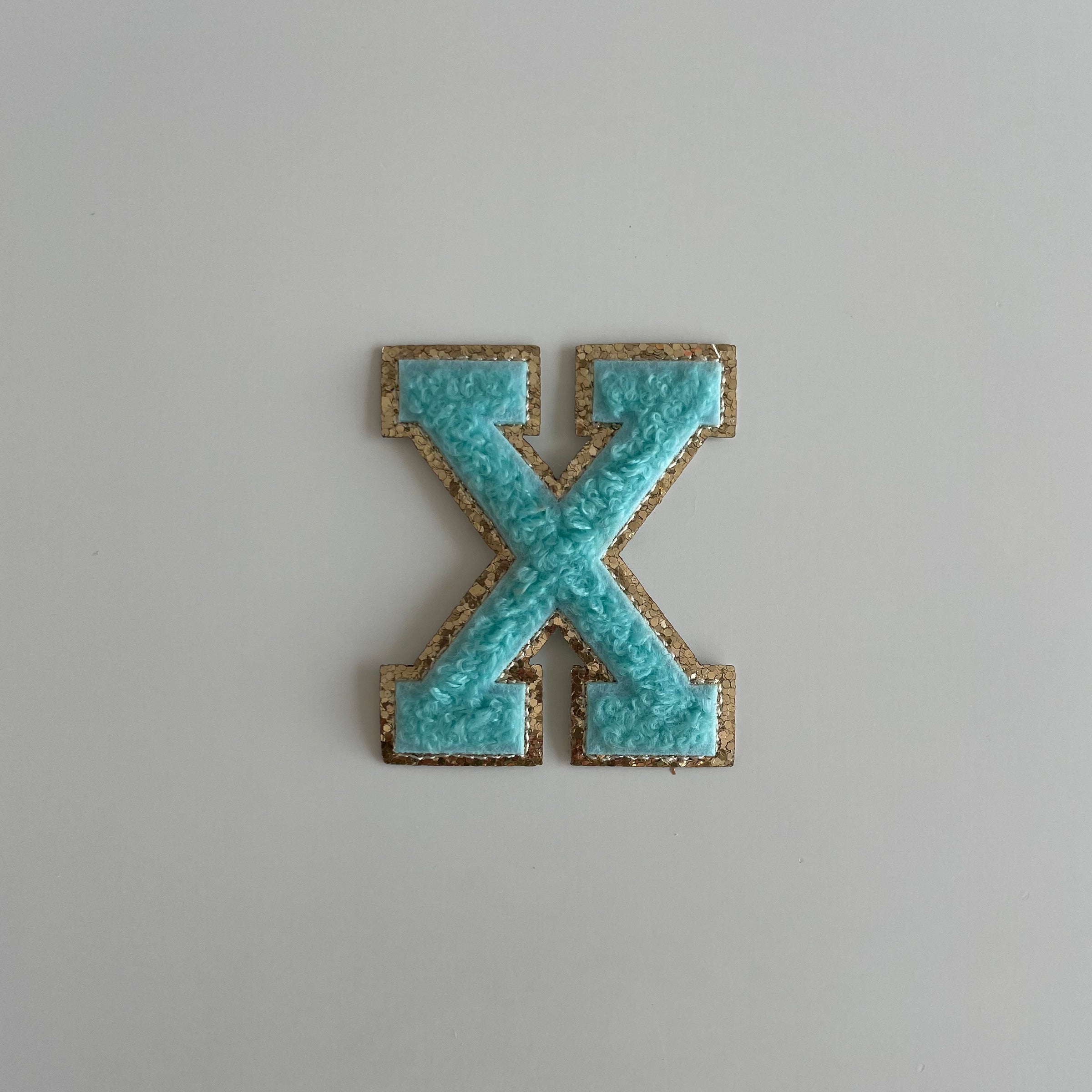Varsity Glitter Patch - Turquoise