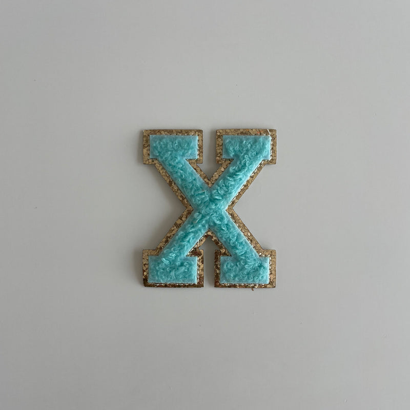Varsity Glitter Patch - Turquoise
