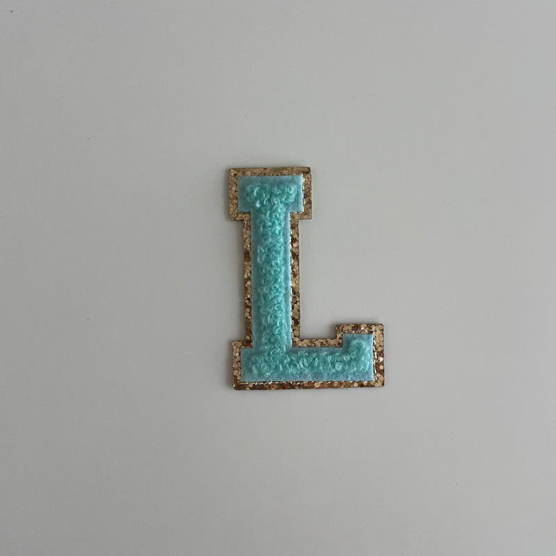 Varsity Glitter Patch - Turquoise