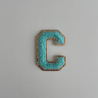 Varsity Glitter Patch - Turquoise