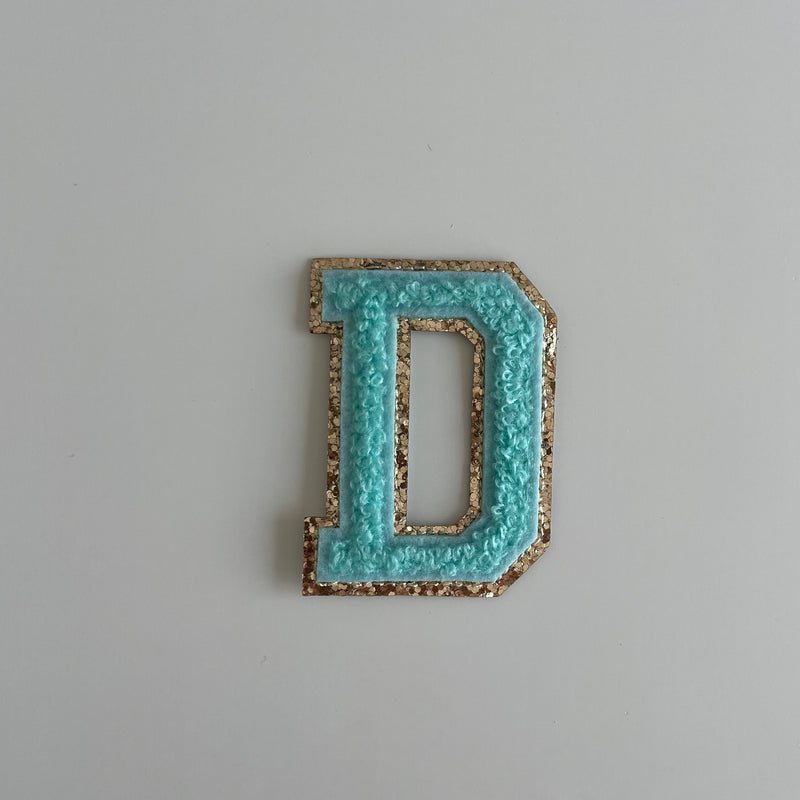 Varsity Glitter Patch - Turquoise