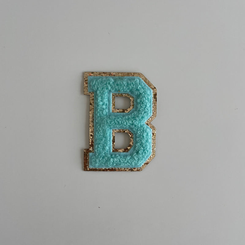 Varsity Glitter Patch - Turquoise