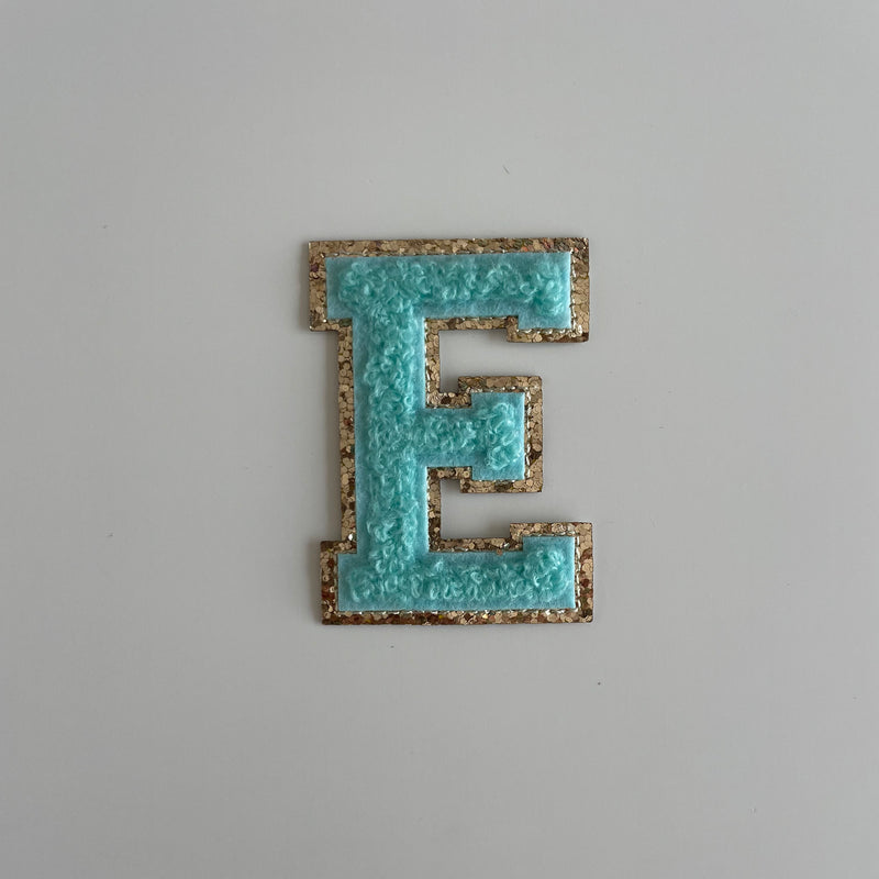 Varsity Glitter Patch - Turquoise