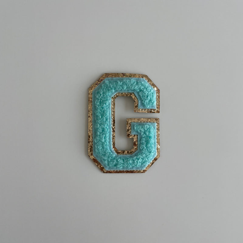 Varsity Glitter Patch - Turquoise