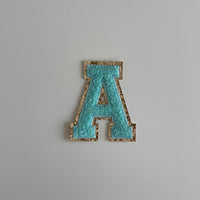 Varsity Glitter Patch - Turquoise