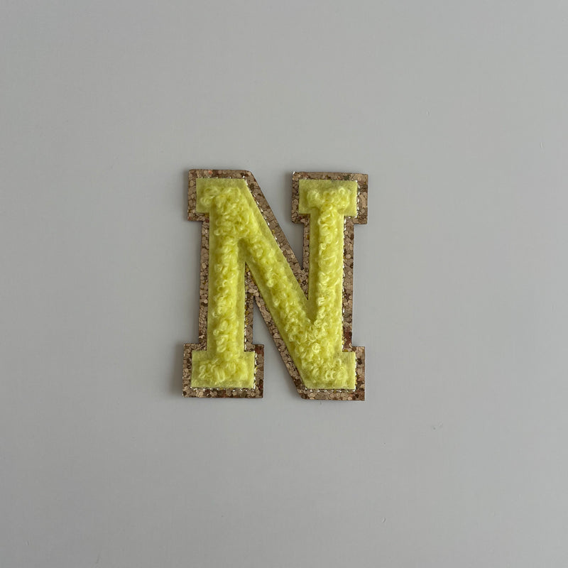 Varsity Glitter Patch - Yellow