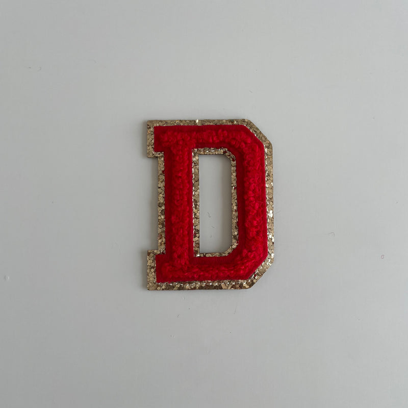 Varsity Glitter Patch - Red
