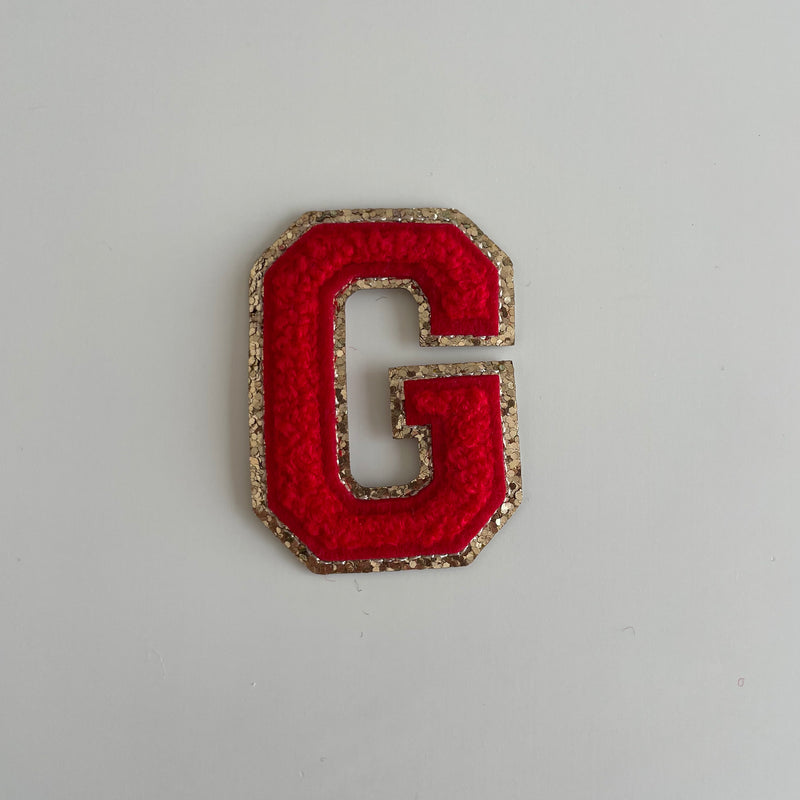 Varsity Glitter Patch - Red