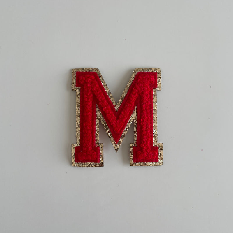 Varsity Glitter Patch - Red
