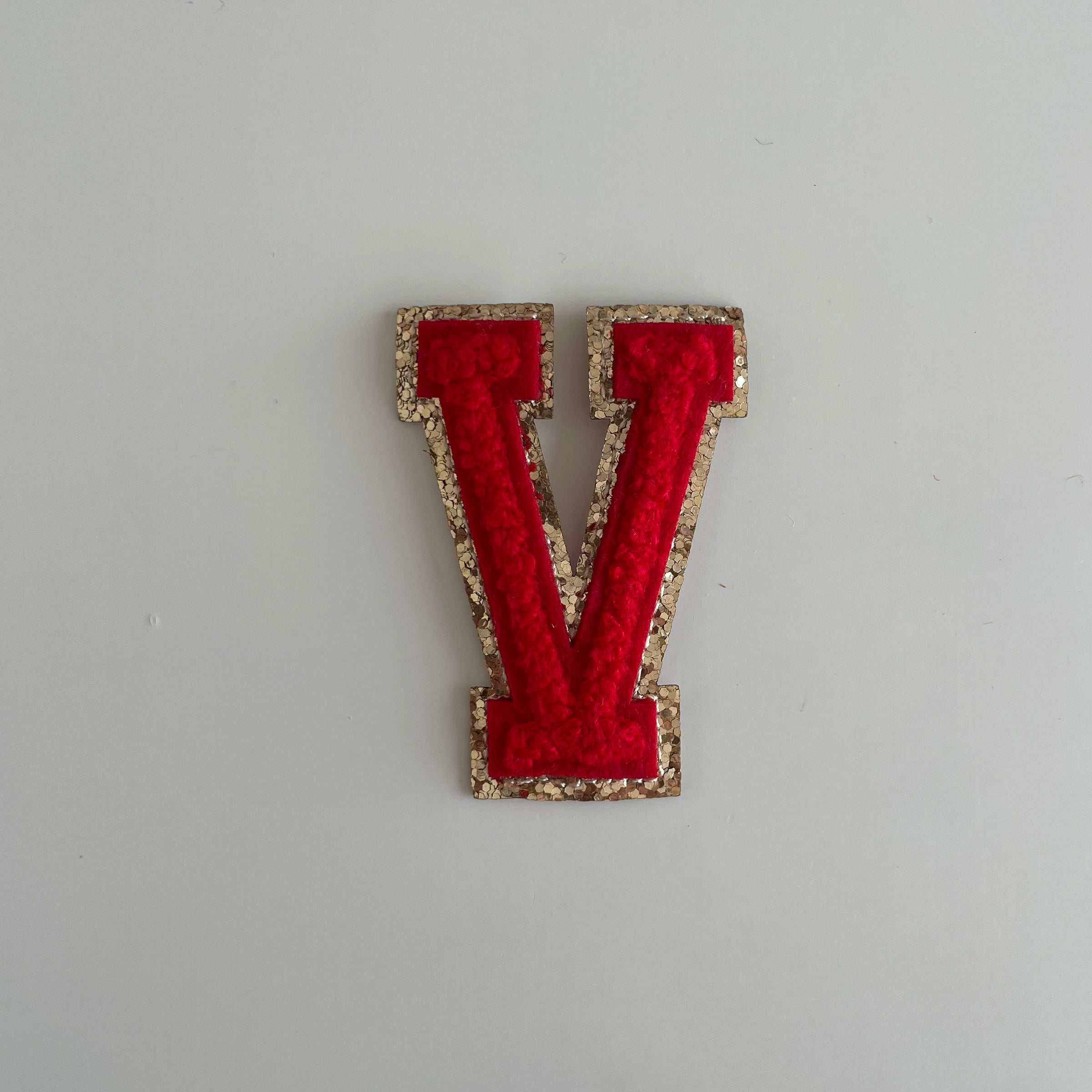 Varsity Glitter Patch - Red